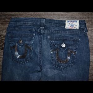 Dark blue glitter true religion jeans